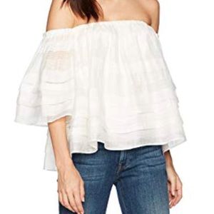 JOA Los Angeles layered off the shoulder top